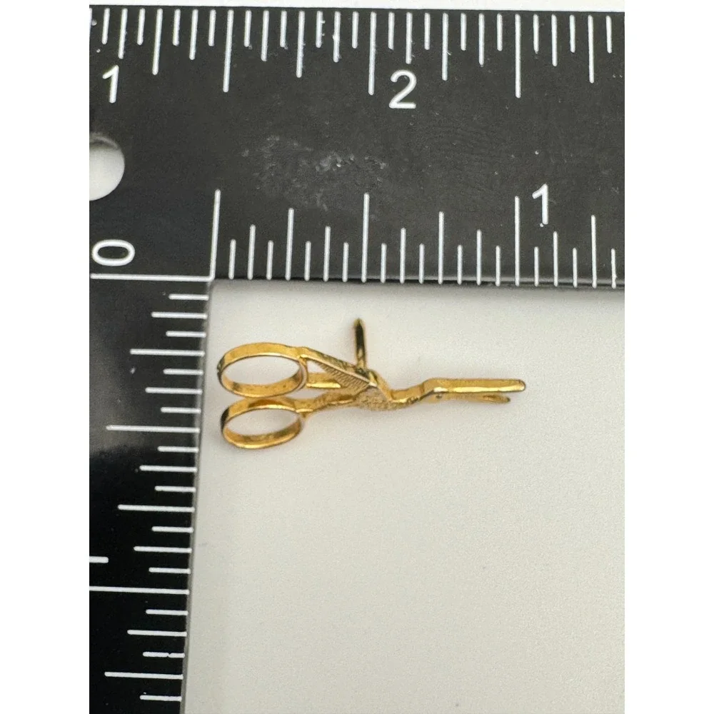 Vintage Paul C. Tie Tack Scissor Stork  Seamstress Lapel Pin Pelecis Lapel Pin